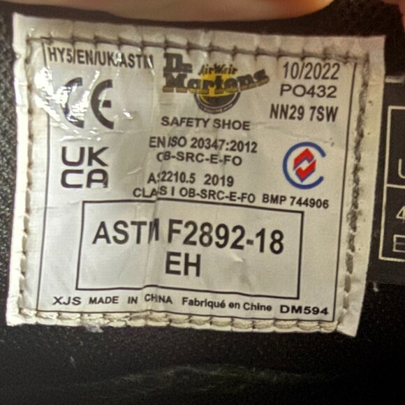 Dr. Martens Men's Black Smooth Leather 3 Eye Lace Up Oxford Shoes - Picture 6 of 7